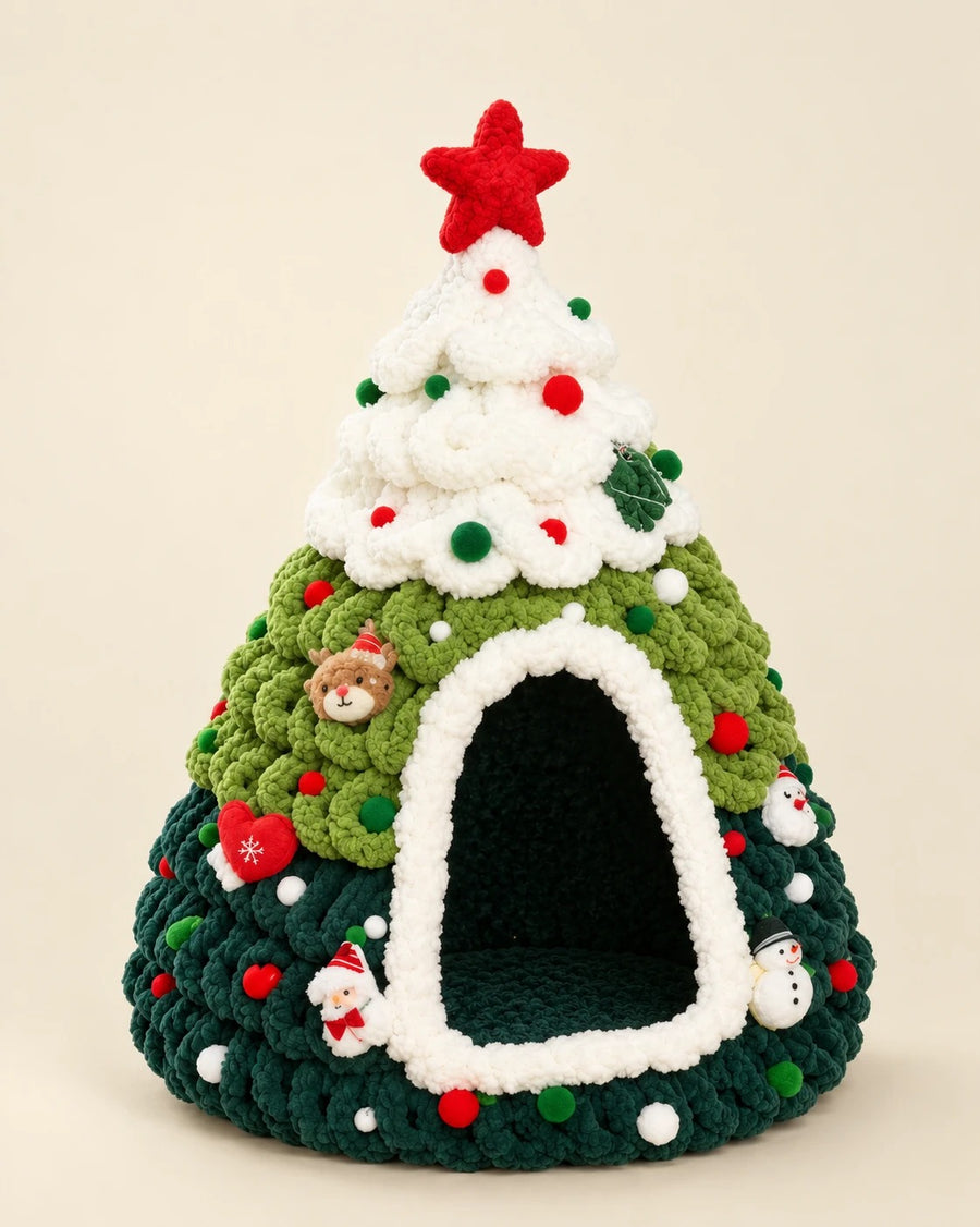 Casita Árbol de Navidad para Mascotas, color Verde Navidad